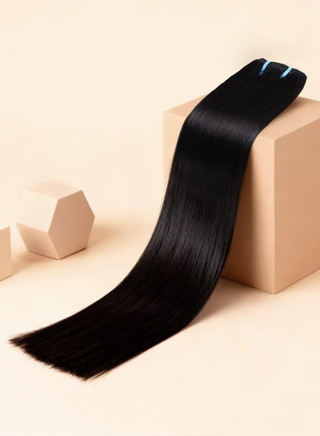 ISHOW Raw Vietnamese Human Hair Bundles, 100% Unprocessed Virgin Single Chemical-Free Straight Bundle, Silky Shinny After Multiple Washes, Longer Lifespan, Back to Nature, Natural Black 18 Inch 100g - Image 1